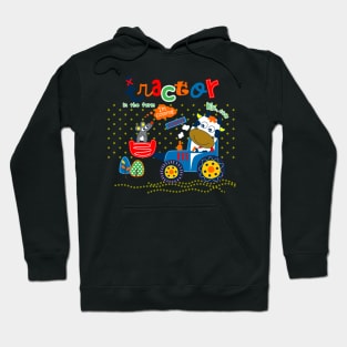 cow tractor cartoon Hoodie